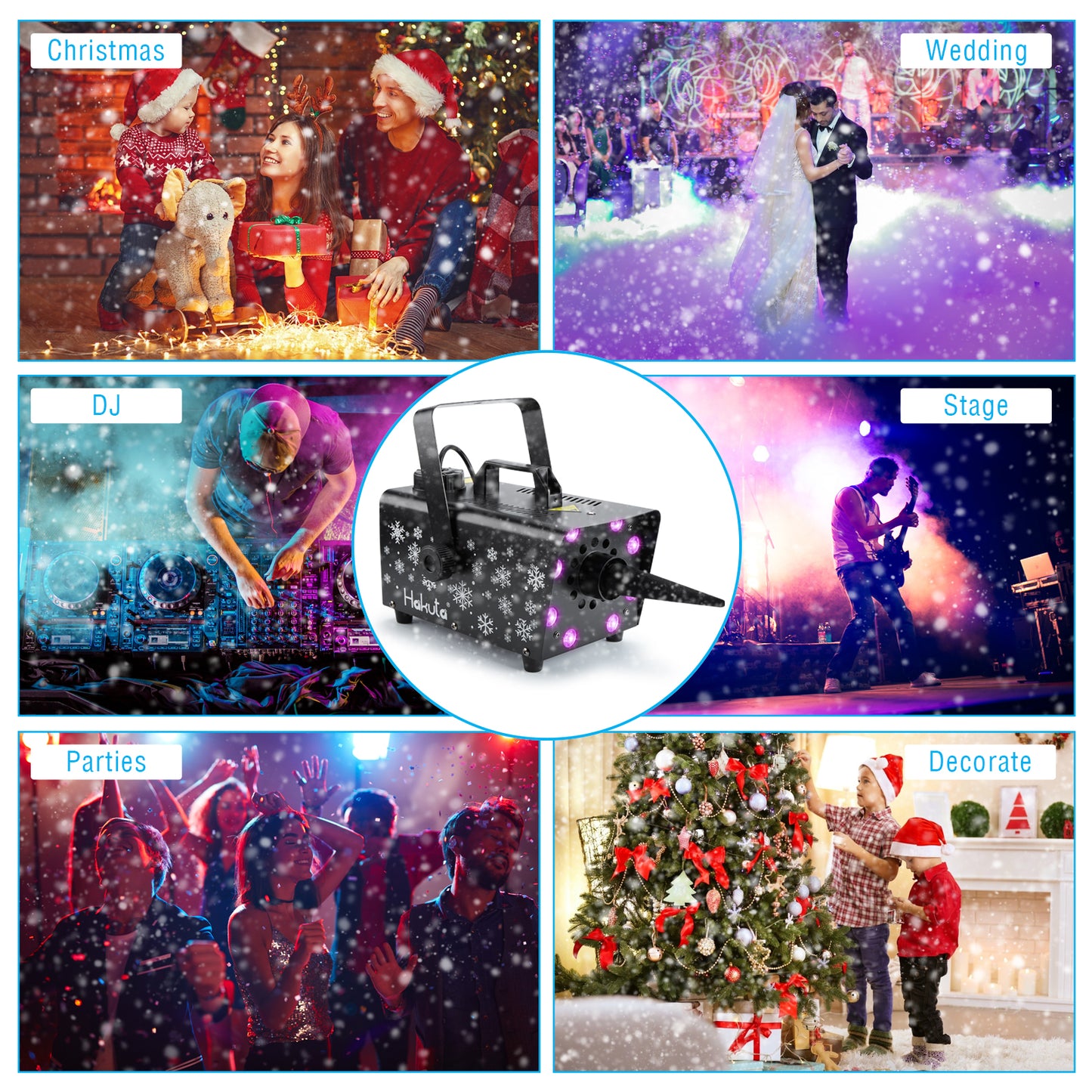 Fog and Snow Machine with LED RGB Lights