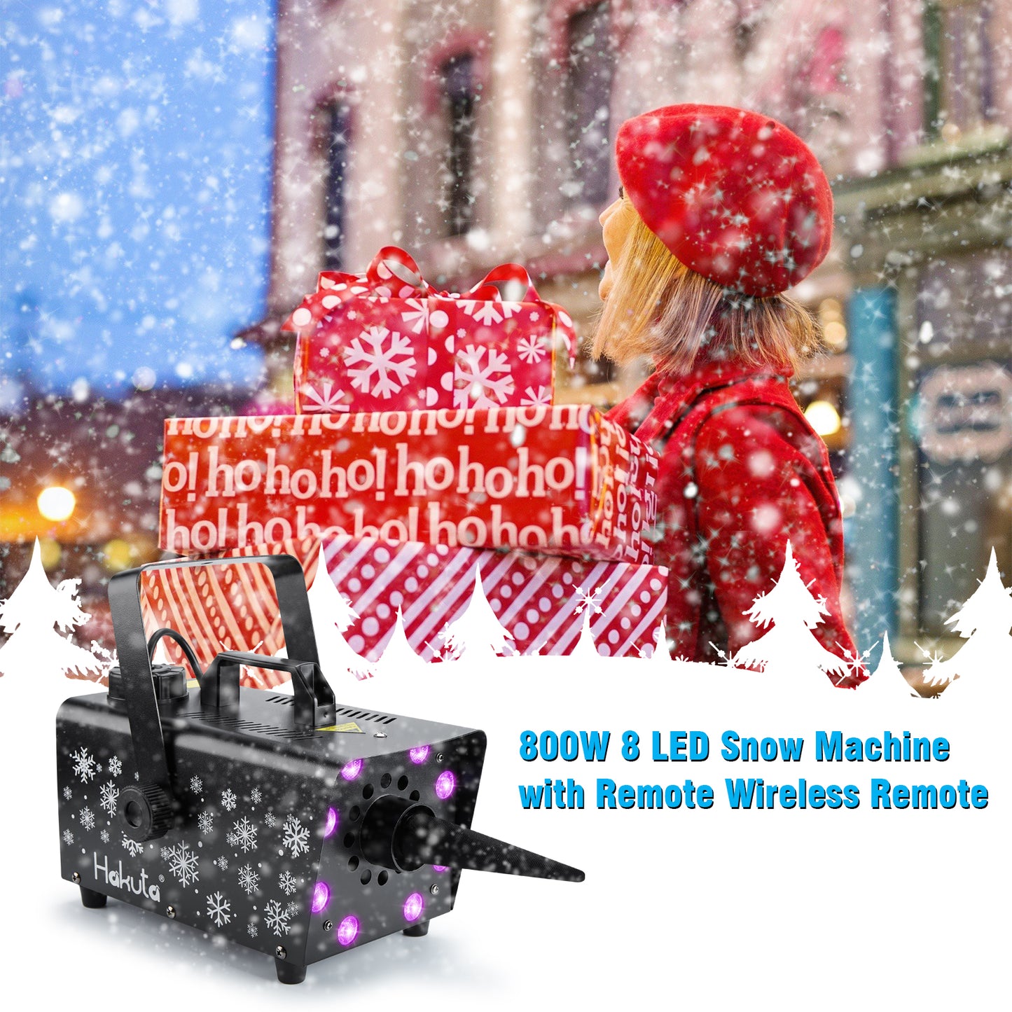 Fog and Snow Machine with LED RGB Lights