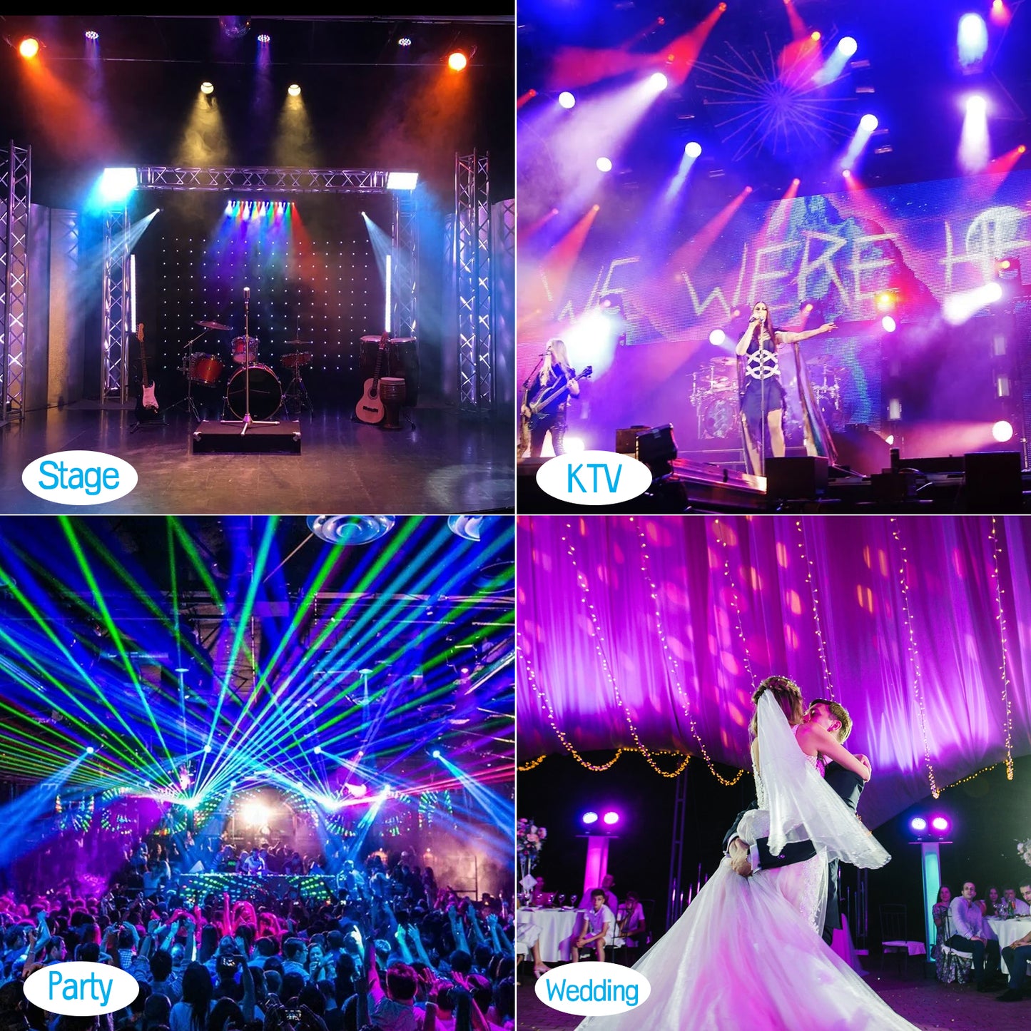RGB DJ LED Par Lights Sound Activated Stage Lights