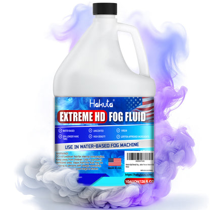 Hakuta EXTREMLY High-Density Fog Machine Fluid Made in USA, 1 Gallon High Output Long-Lasting Fog Juice,for 400-1500 Watt Water-Based Fog Machines,for Indoor and Outdoor Venues