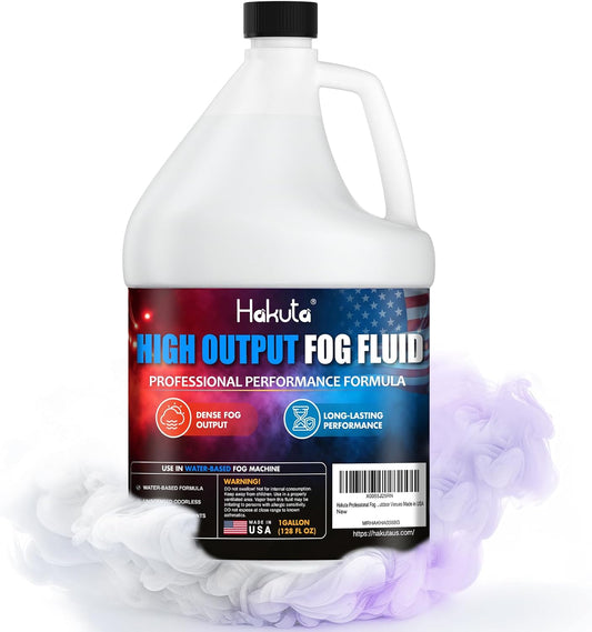 Hakuta Fog Machine Fluid 1Gallon, High Density Fog Juice Water Based Safe for Outdoor and Indoor Use, Universal Compatibility With Standard Fog Machines, Medium Density Long-Lasting Fog Effect