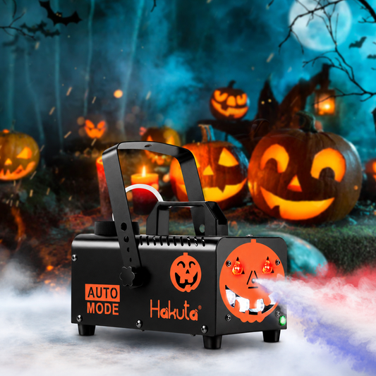 Hakuta Fog Machine, Halloween Smoke Machine with 6 Colorful LED Lights 2300 CFM Spray ,300ml Capacity,with Auto Spray Function, for Christmas, Wedding, Stage Performance and Parties