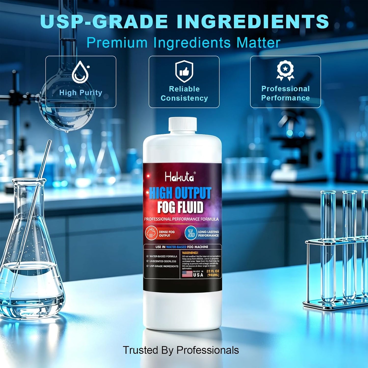 Hakuta High Density Fog Machine Fluid 32oz,Water Based Fog Juice F Safe for Outdoor and Indoor Use, Universal Compatibility With Standard Fog Machines, Medium Density Long-Lasting Fog Effect Visit the HAKUTA Store