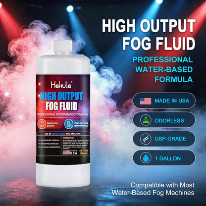 Hakuta High Density Fog Machine Fluid 32oz,Water Based Fog Juice F Safe for Outdoor and Indoor Use, Universal Compatibility With Standard Fog Machines, Medium Density Long-Lasting Fog Effect Visit the HAKUTA Store