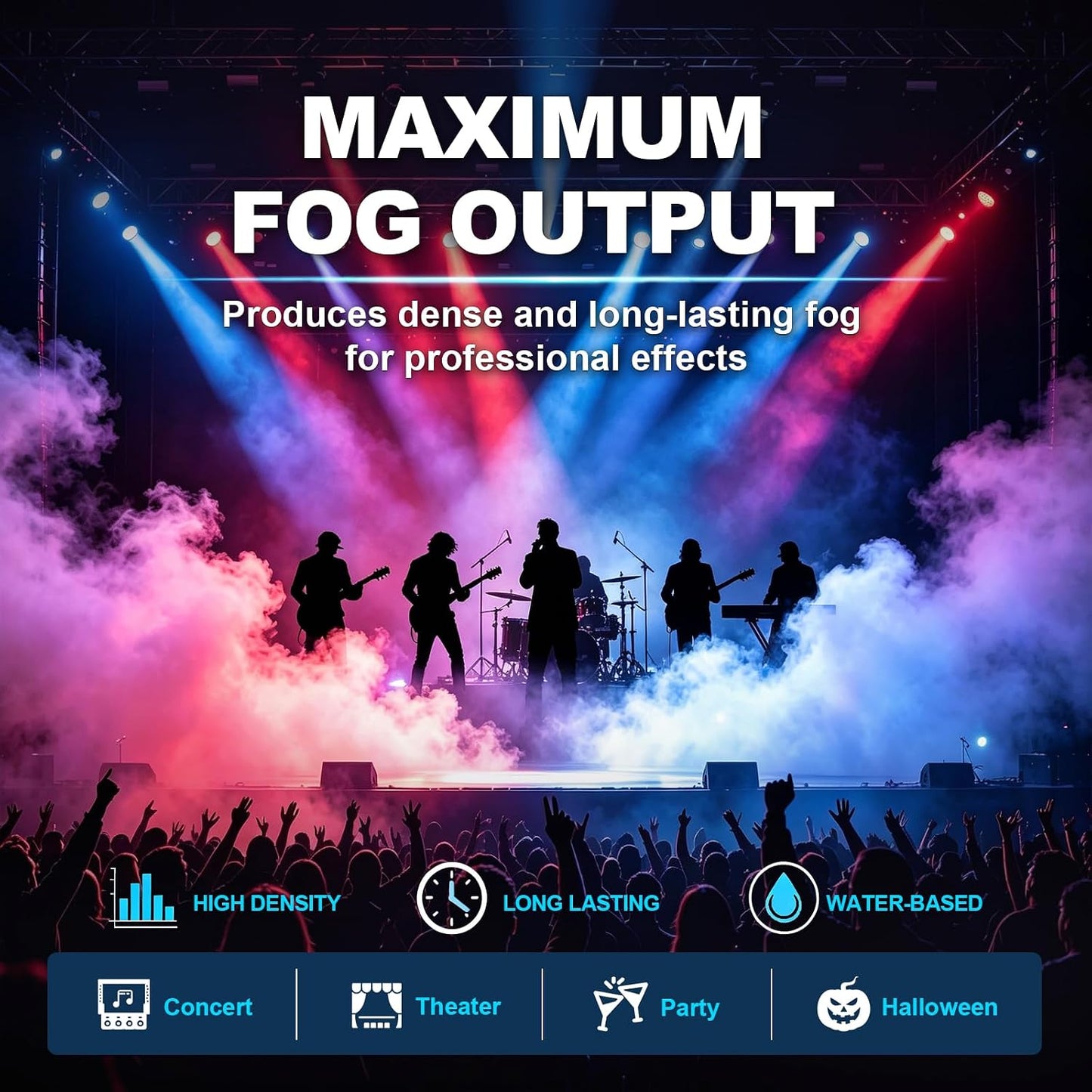 Hakuta High Density Fog Machine Fluid 32oz,Water Based Fog Juice F Safe for Outdoor and Indoor Use, Universal Compatibility With Standard Fog Machines, Medium Density Long-Lasting Fog Effect Visit the HAKUTA Store