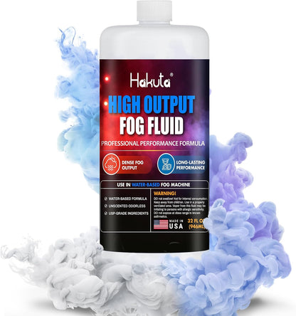 Hakuta High Density Fog Machine Fluid 32oz,Water Based Fog Juice F Safe for Outdoor and Indoor Use, Universal Compatibility With Standard Fog Machines, Medium Density Long-Lasting Fog Effect Visit the HAKUTA Store