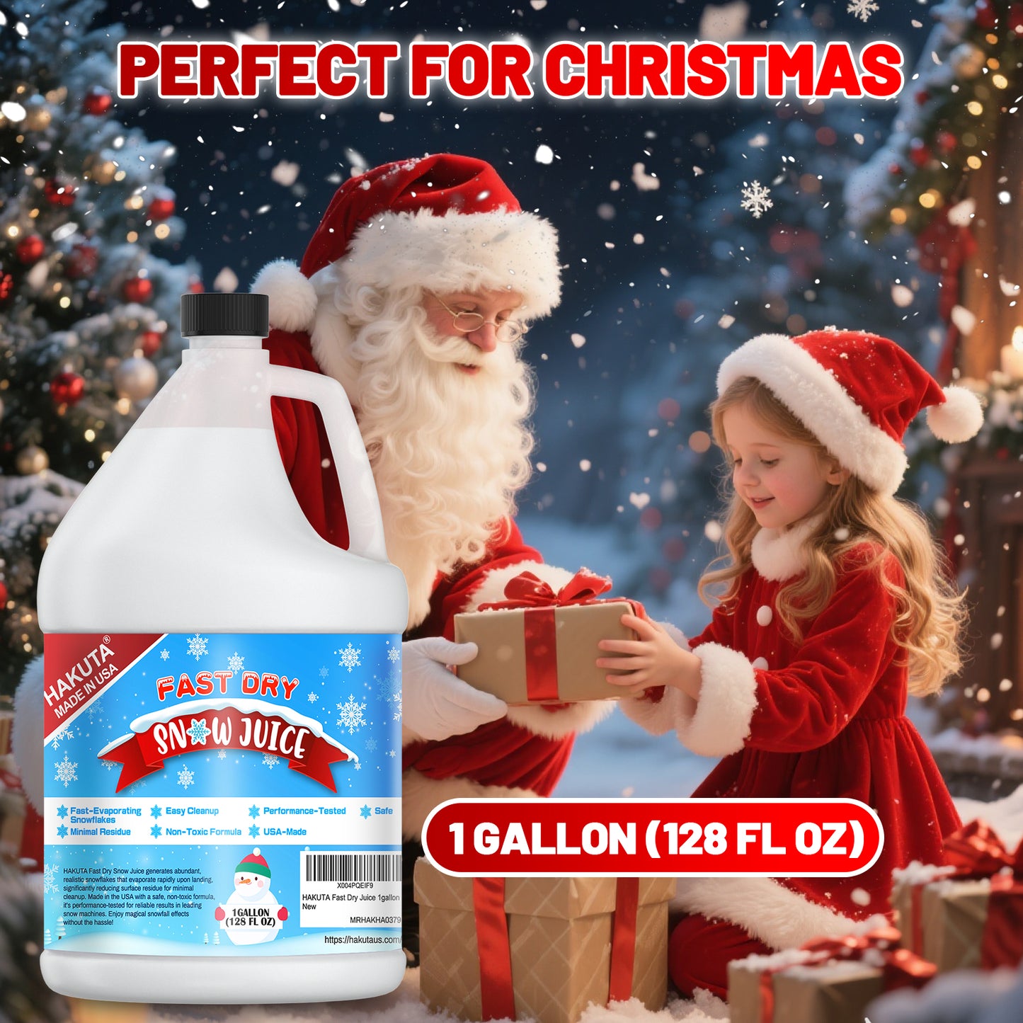 Hakuta Flakes Snow Machine Fluid, Ultra Dry Snow Juice 1 Gallon water based snow liquid