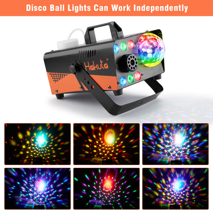 Fog Machine with Disco Ball Lights and LED RGB Lights
