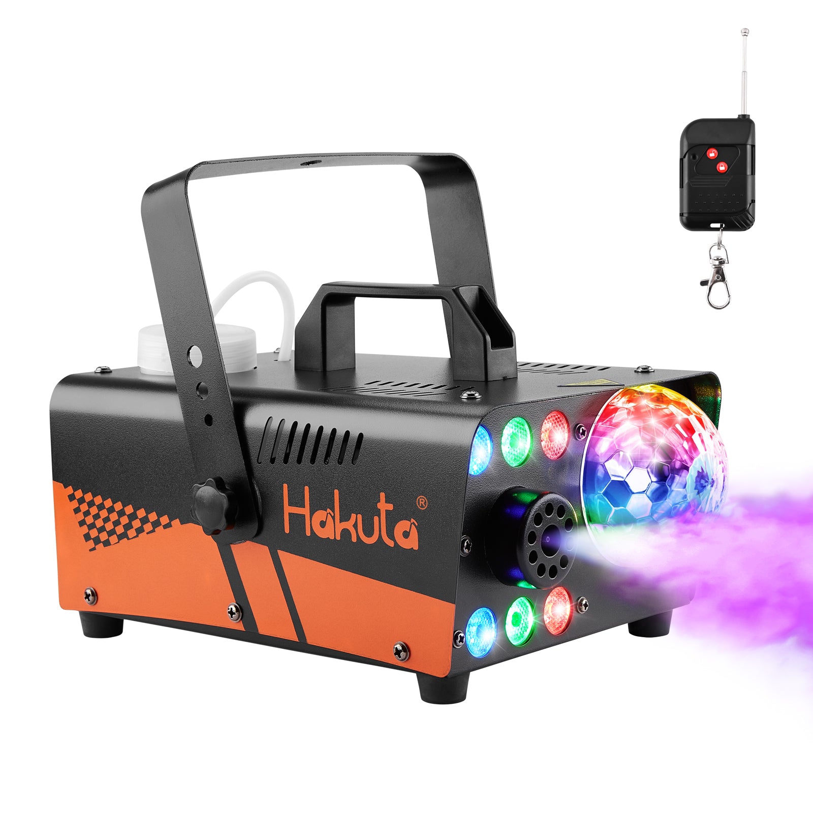 Fog Machine with Disco Ball Lights and LED RGB Lights – hakutaus