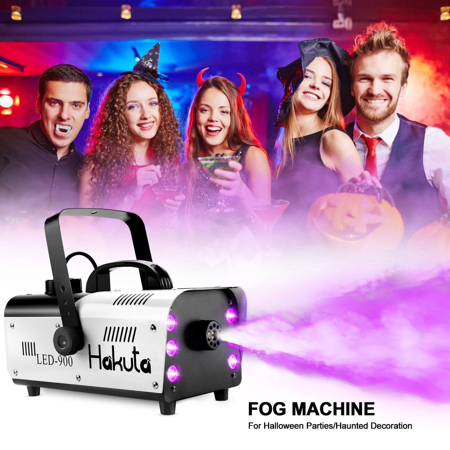 Automatic Spray Fog Machine with 6 LED Lights and 7 Color Variation